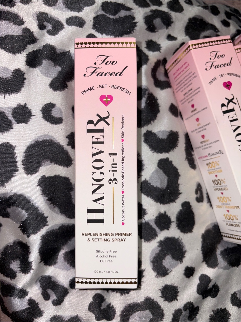 Too Faced Hangover 3-in-1 Primer & Setting Spray — Pink with Gold Accents